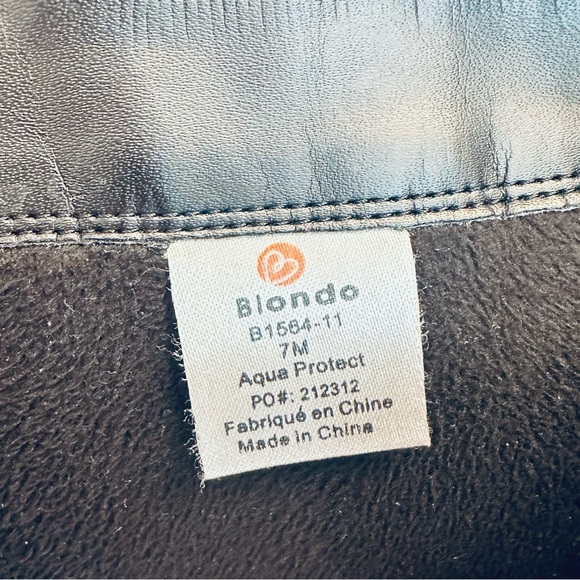 Blondo Varda black waterproof leather tall boots, size 7 - Picture 6 of 9